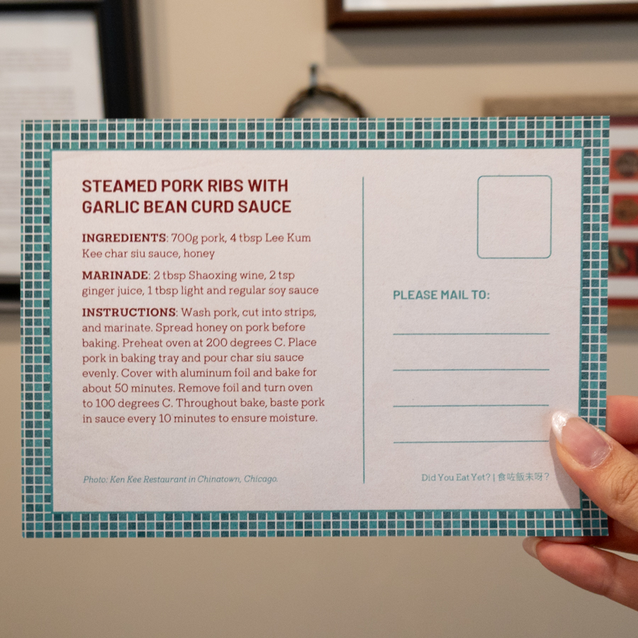 One of Six in Recipe Postcard Series (Back)
